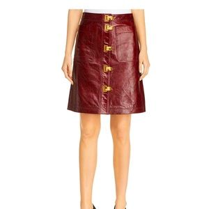 NWT Tory Burch - Bianca Red Leather Skirt size 8